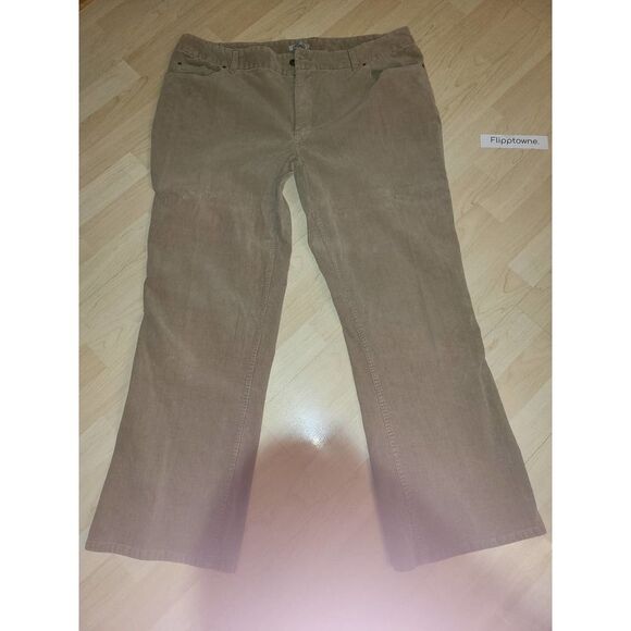 Per Se Corduroy Bootcut Pants Tan / Brown womens size 18 EUC - Picture 1 of 4